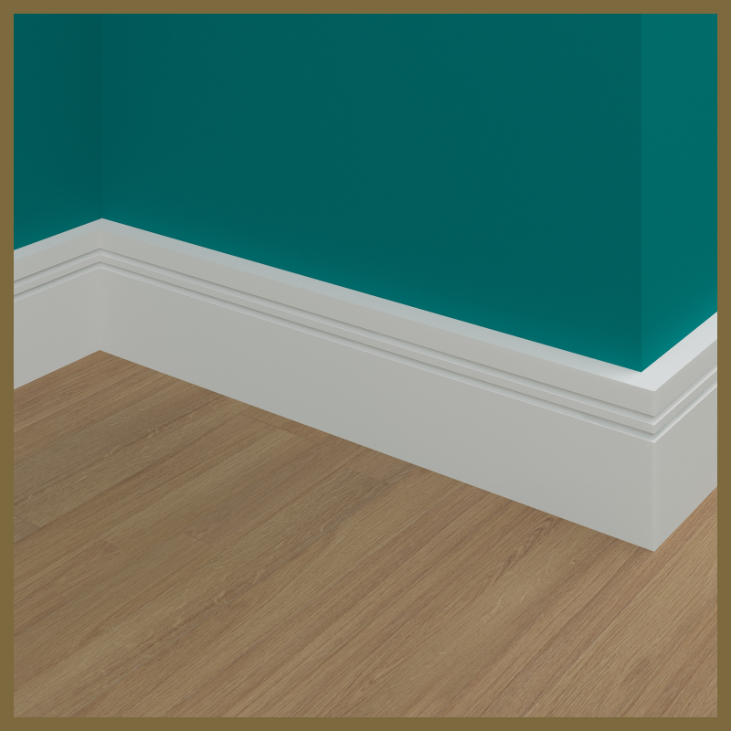 Square Edge 2 Groove Skirting Board