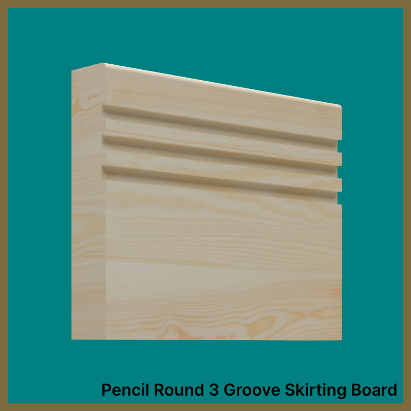Pencil Round 3 Groove Pine Skirting Board
