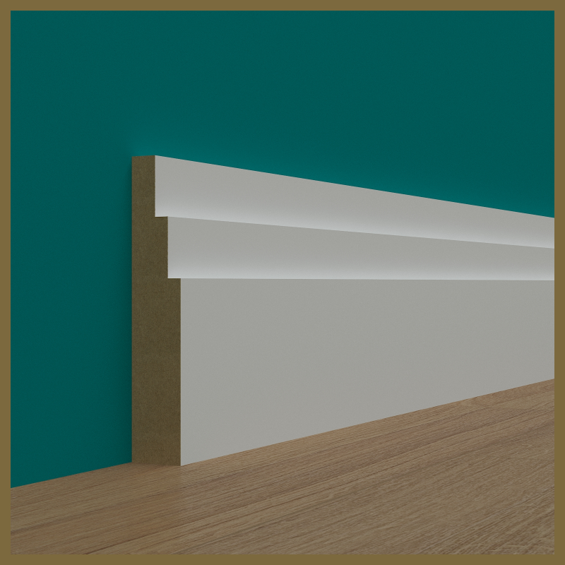 Square 2 Step MDF Skirting Board