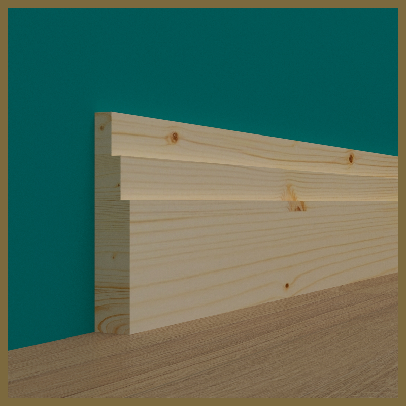 Square 2 Step Pine Skirting Board