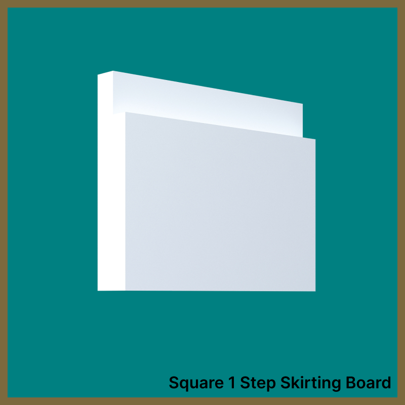 Square 1 Step MDF Skirting Board