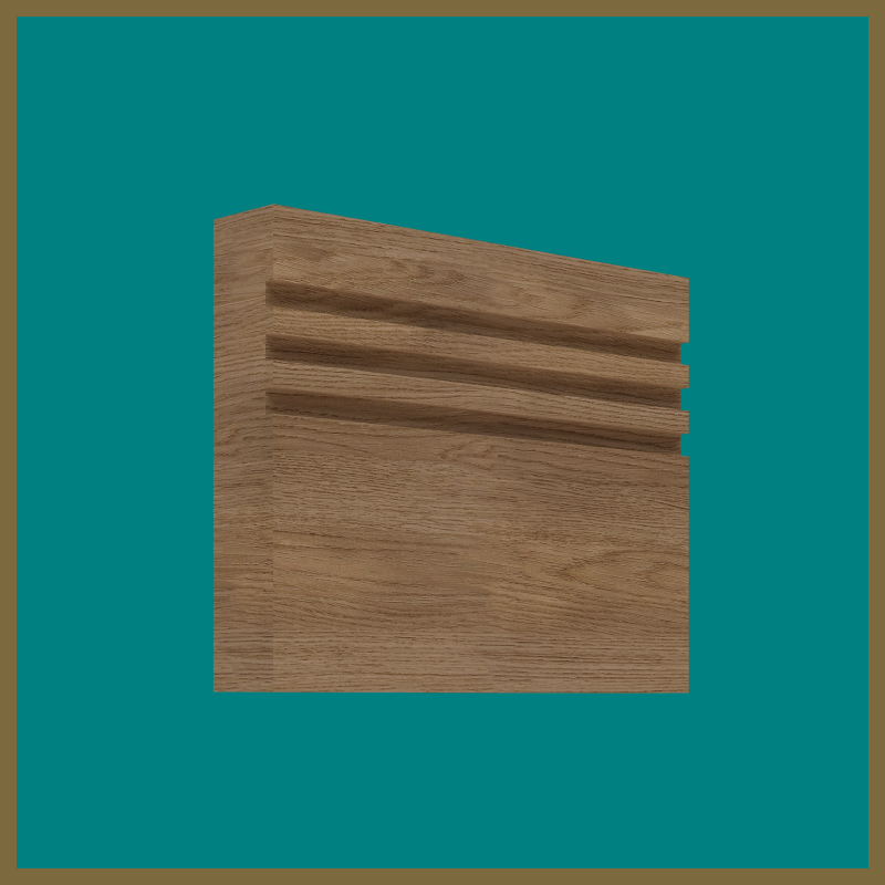 Square Edge Groove 3 Walnut Skirting Board