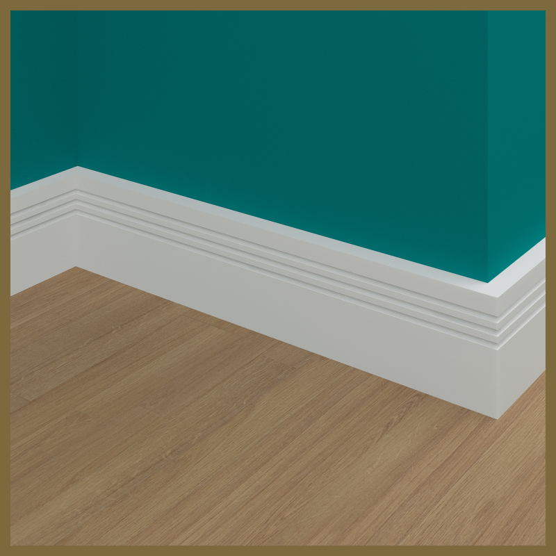 Square Edge 3 Groove Skirting Board
