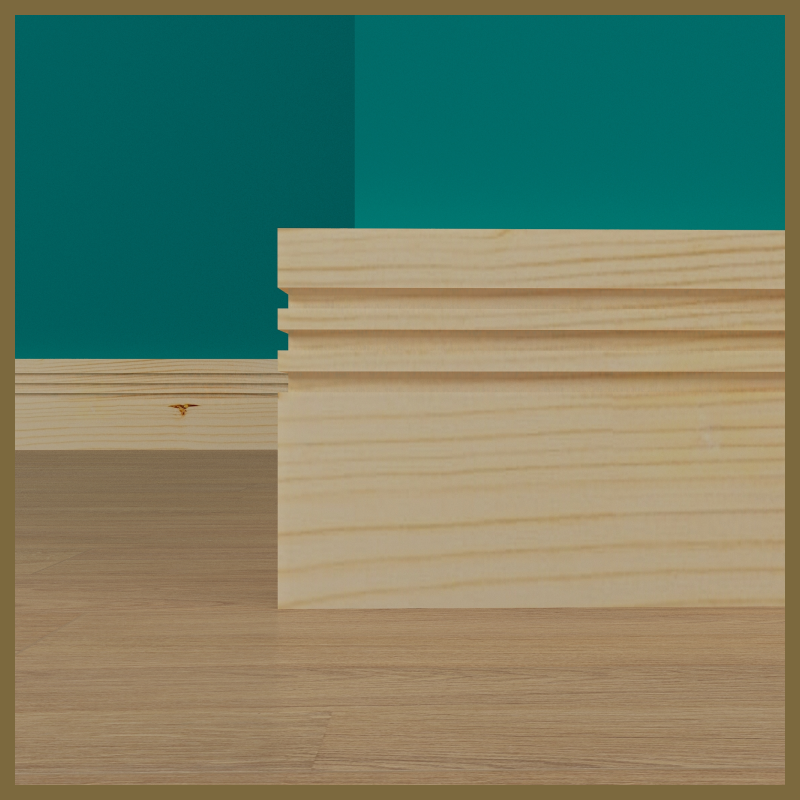 Square Edge Groove 3 Pine Skirting Board