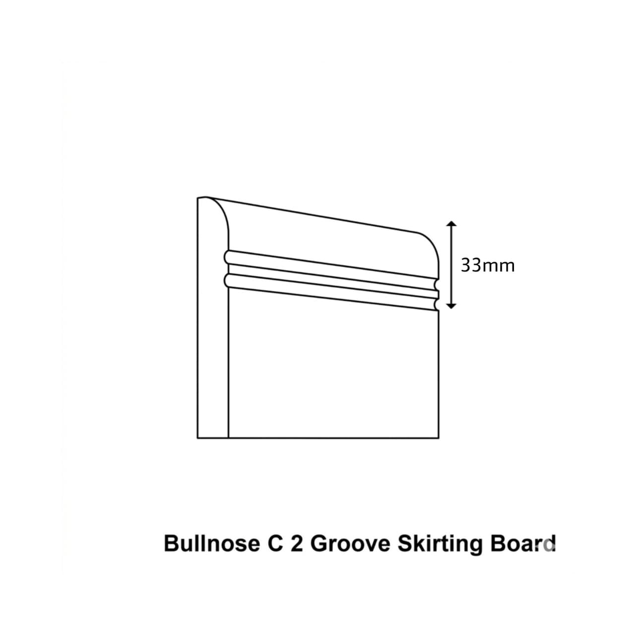 Bullnose C 2 Groove MDF Skirting Board