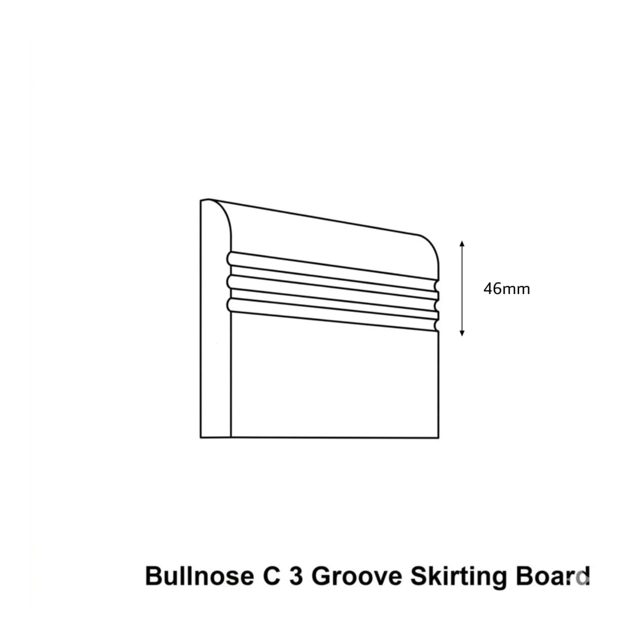 Bullnose C 3 Groove MDF Skirting Board