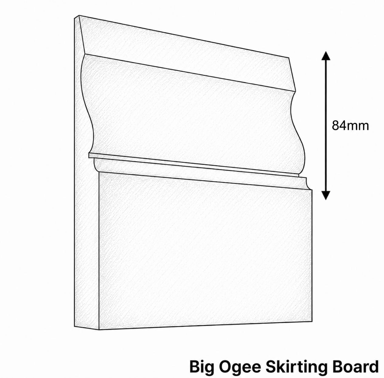Large Big Ogee MDF Skirting Board