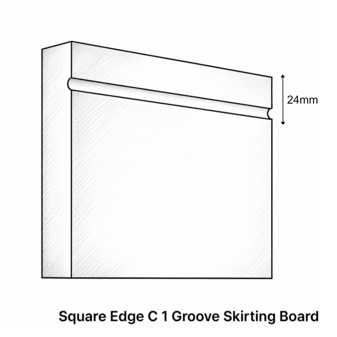 Square Edge C 1 Groove MDF Skirting Board