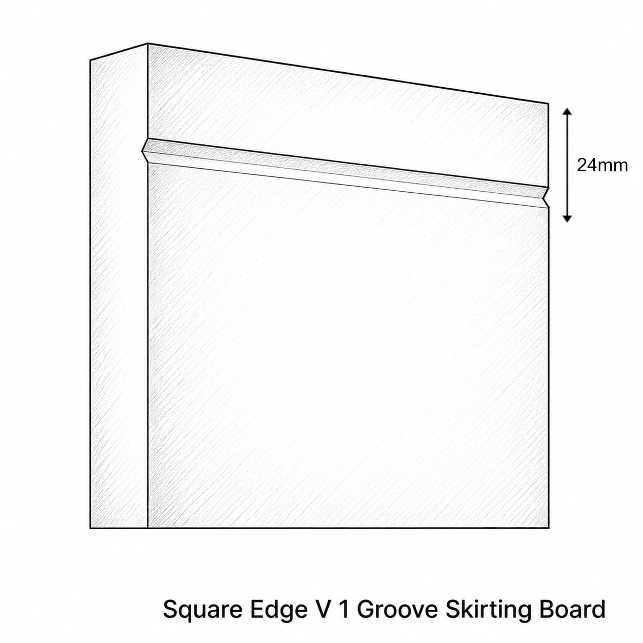 Square Edge V 1 Groove MDF Skirting Board