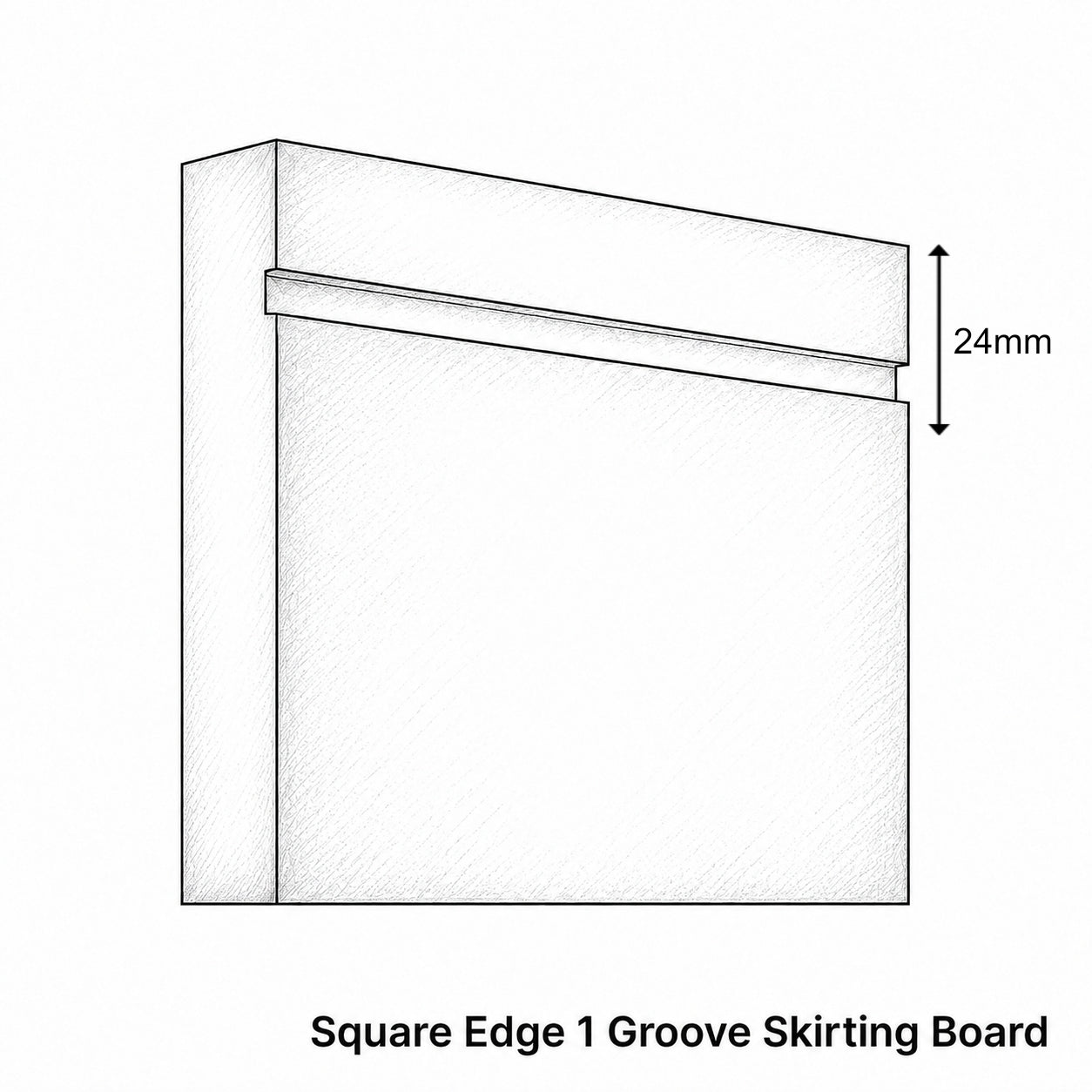 Square Edge 1 Groove MDF Skirting Board
