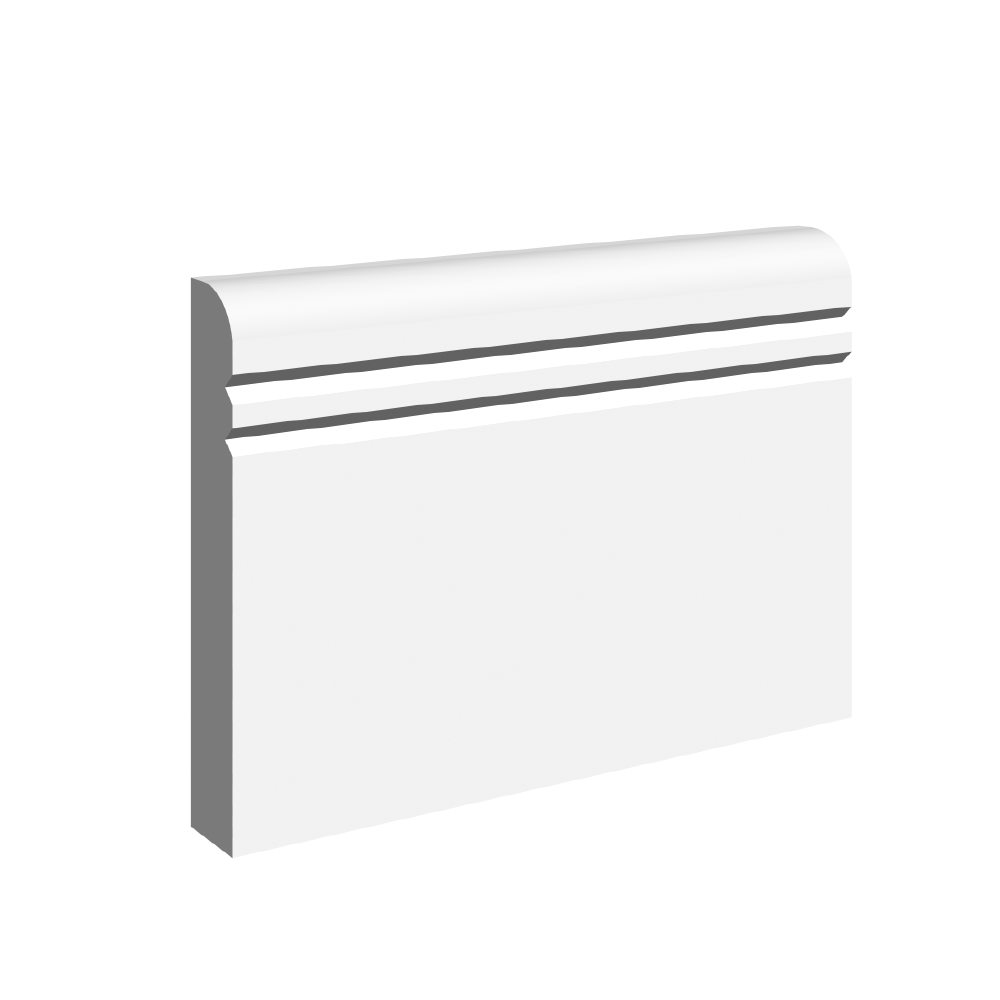 Bullnose V 2 Groove  Skirting Board