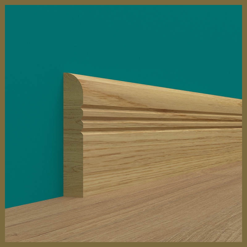 Bullnose V 3 Groove Oak Skirting Board