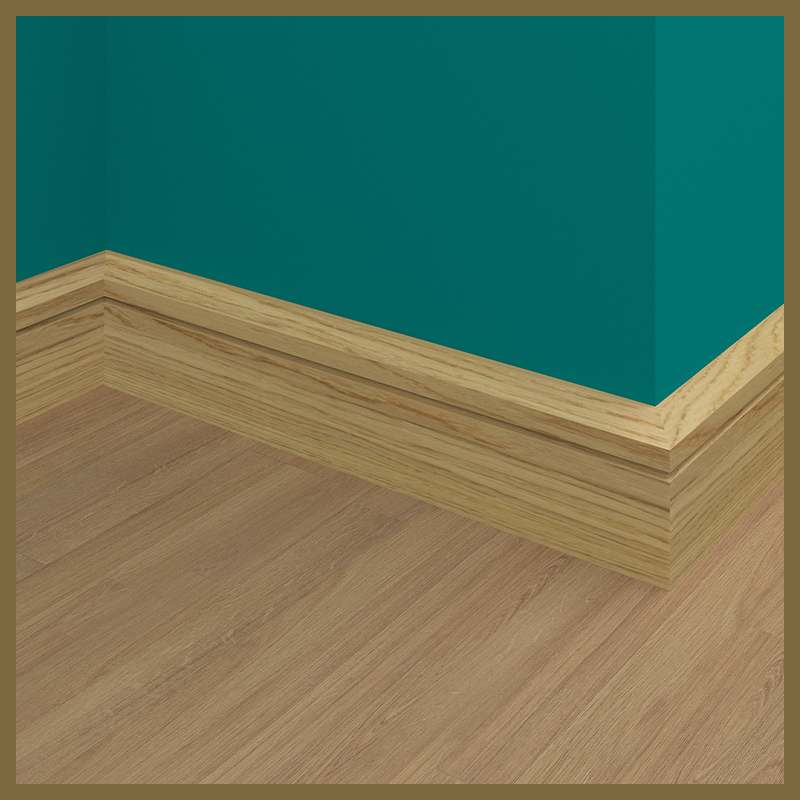 Chamfer 1 Grooves Oak Skirting Board