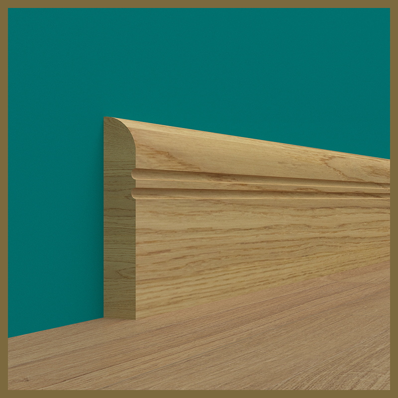 Bullnose C 2 Groove Oak Skirting Board