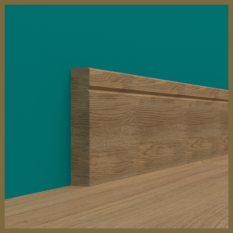 Pencil Round V 1 Groove Walnut Skirting Board