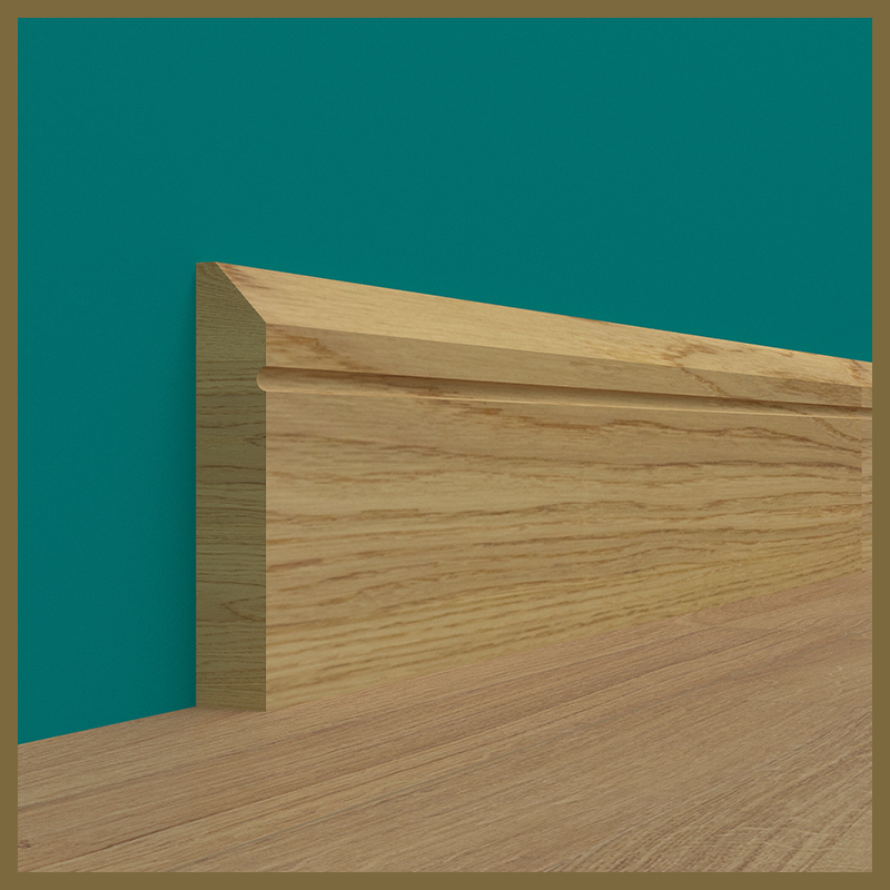 Chamfer C1 Grooves Oak Skirting Board