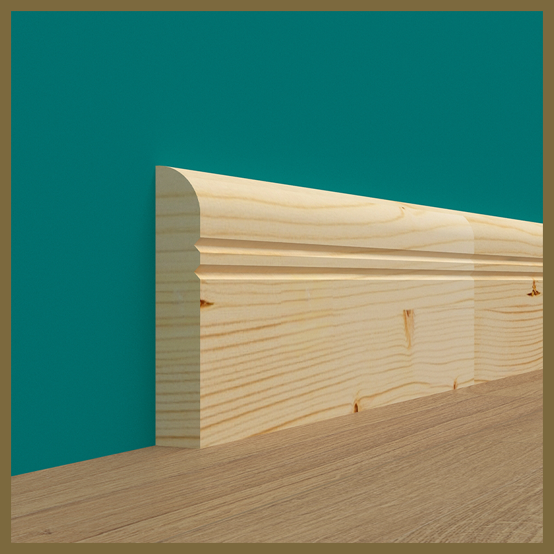 Bullnose V 2 Groove Pine Skirting Board