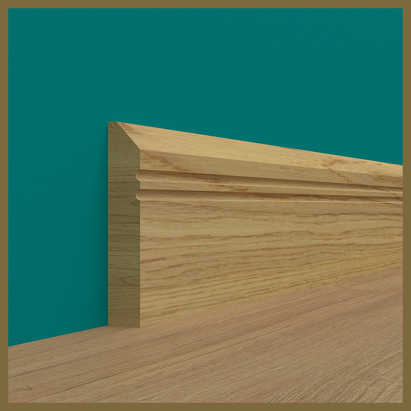 Chamfer C2 Grooves Oak Skirting Board