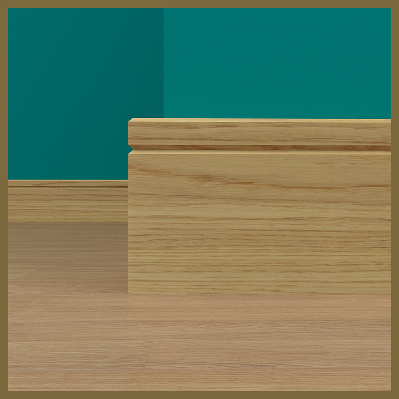 Chamfer V 1 Grooves Oak Skirting Board