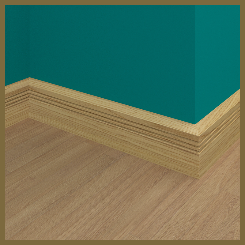 Chamfer C3 Grooves Oak Skirting Board