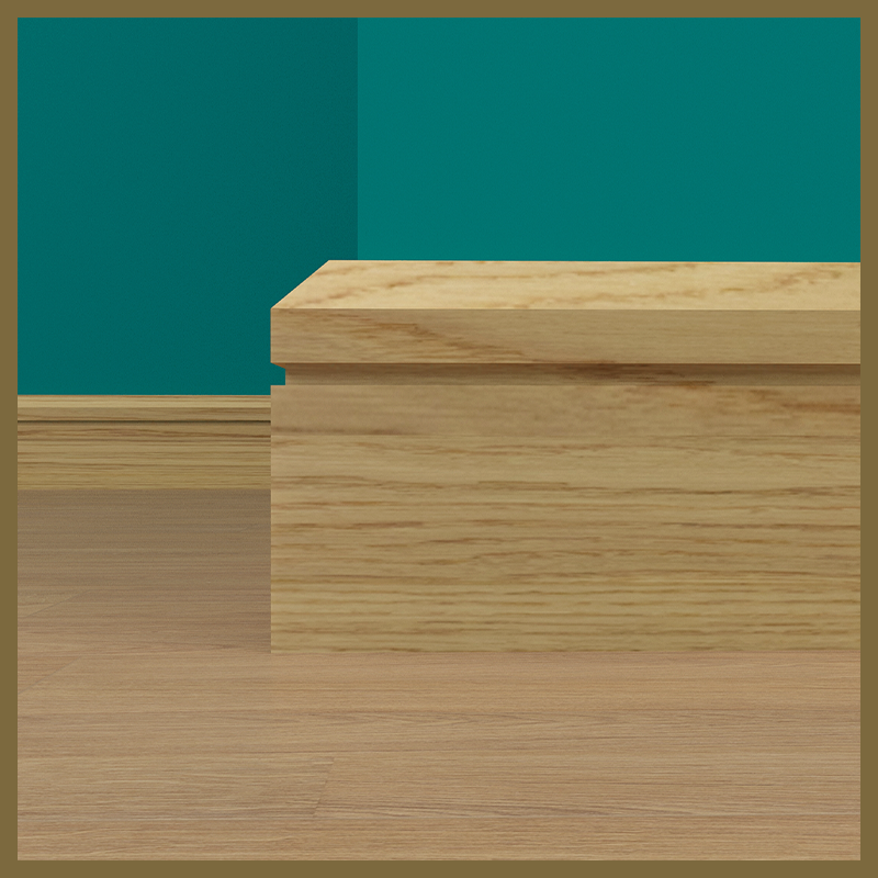 Chamfer 1 Grooves Oak Skirting Board