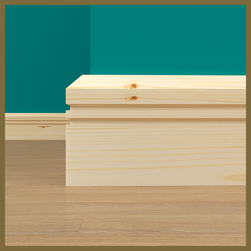 Chamfer 2 Square Grooves Pine Skirting Board