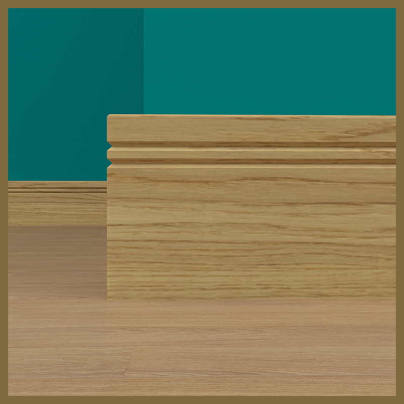 Pencil Round V 2 Groove Oak Skirting Board