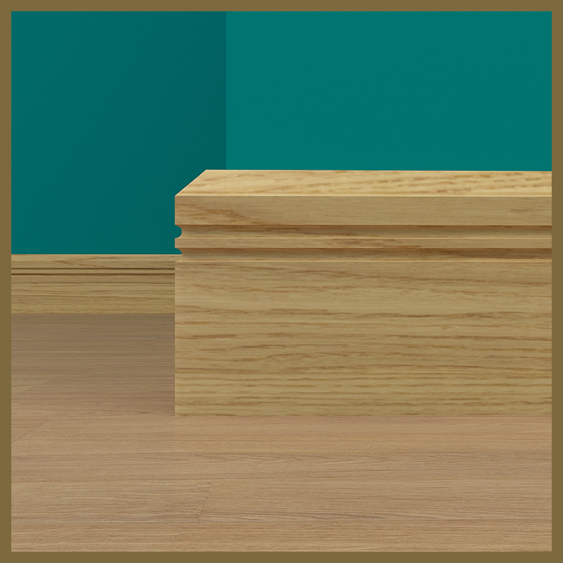 Chamfer C2 Grooves Oak Skirting Board