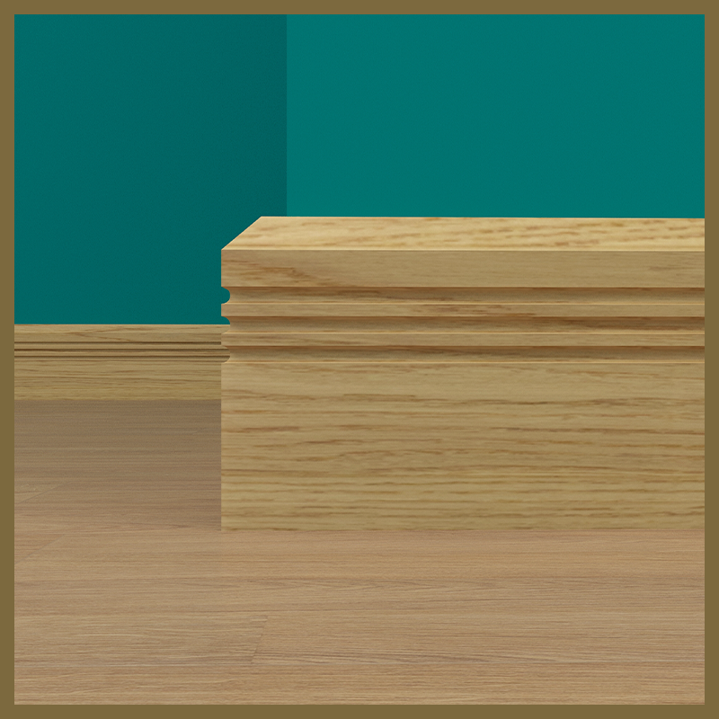 Chamfer C3 Grooves Oak Skirting Board