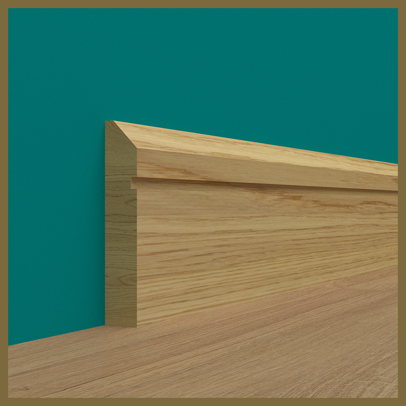 Chamfer 1 Grooves Oak Skirting Board