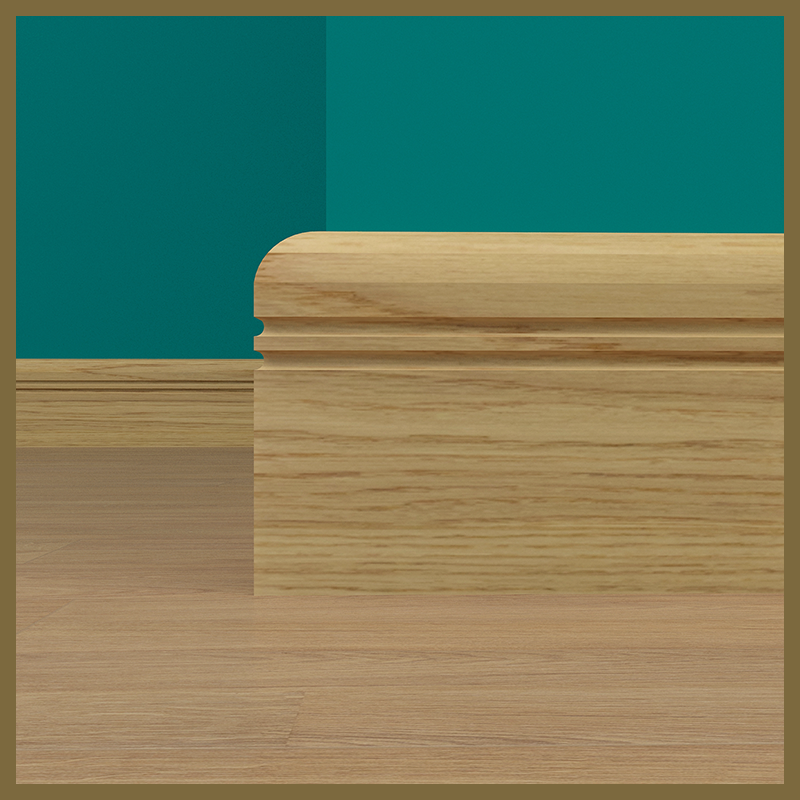 Bullnose C 2 Groove Oak Skirting Board