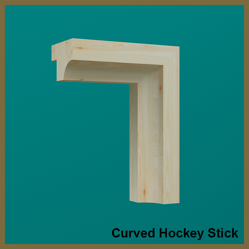 Curved Pine Hockey Stick