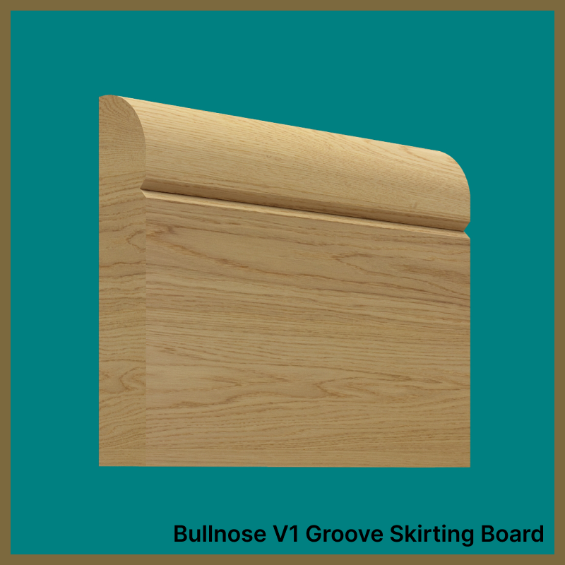 Bullnose V 1 Groove Oak Skirting Board