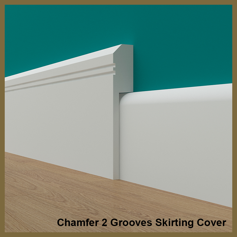 Chamfer 2 Grooves Skirting Board Cover