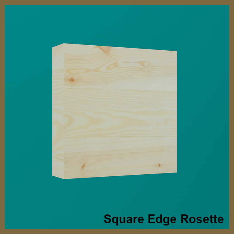 Pine Square Edge Rosette Block