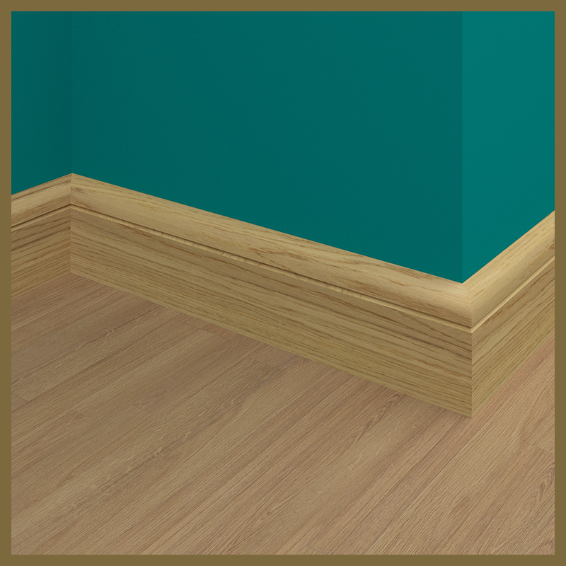 Bullnose V 1 Groove Oak Skirting Board