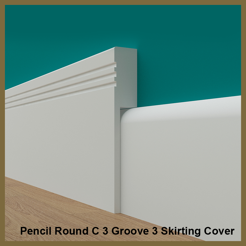 Pencil Round C 3 Groove 3 Skirting Board Cover