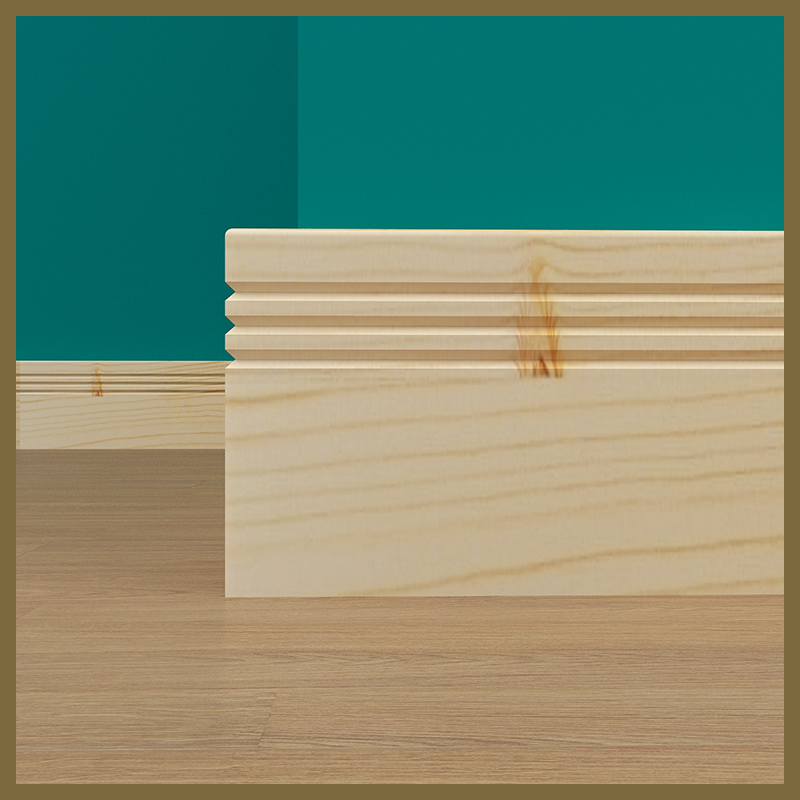 Pencil Round V 3 Groove Pine Skirting Board