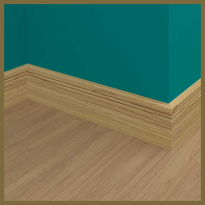 Pencil Round V 2 Groove Oak Skirting Board