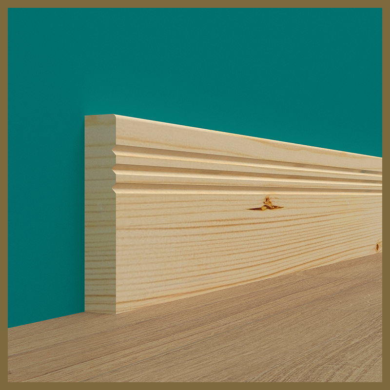 Pencil Round V 3 Groove Pine Skirting Board