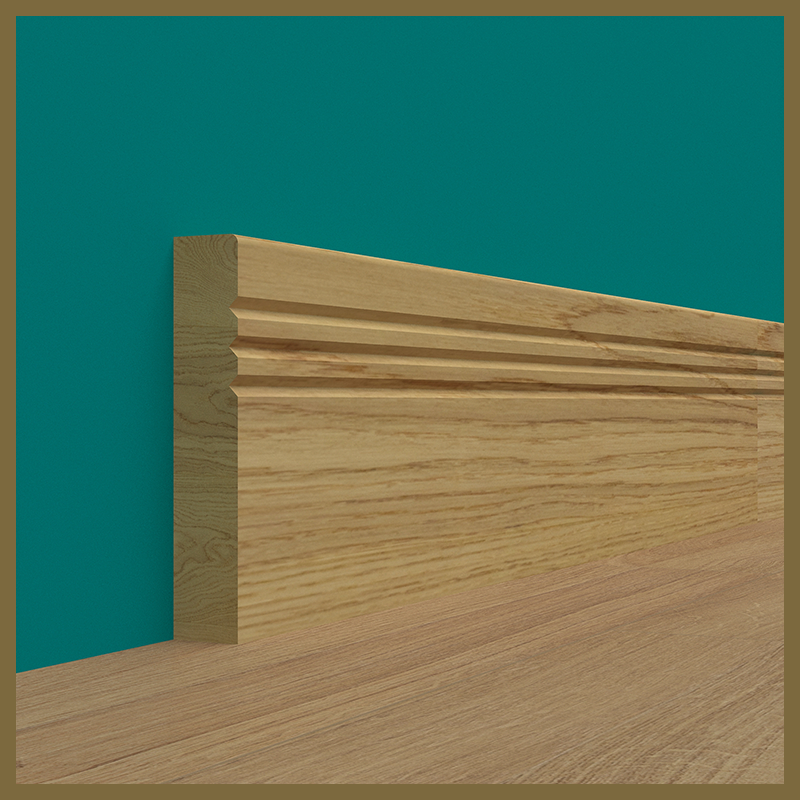 Pencil Round V 3 Groove Oak Skirting Board