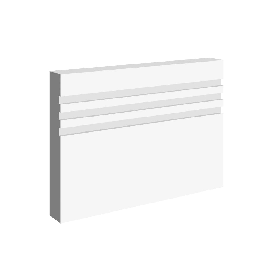 Square Edge 3 Groove Skirting Board