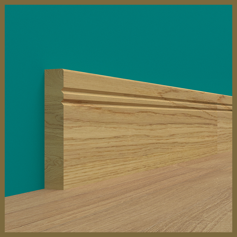 Pencil Round V 2 Groove Oak Skirting Board