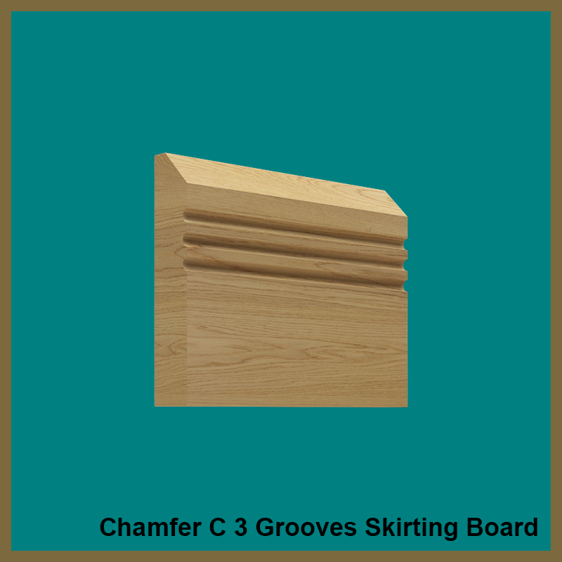 Chamfer C3 Grooves Oak Skirting Board