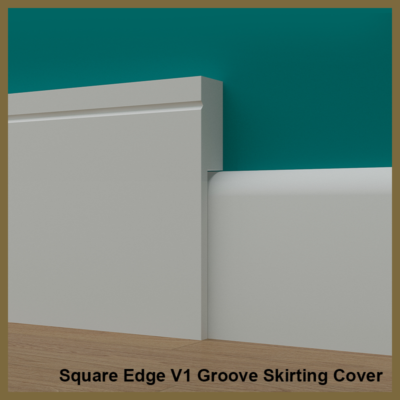 Square Edge V 1 Groove Skirting Board Cover