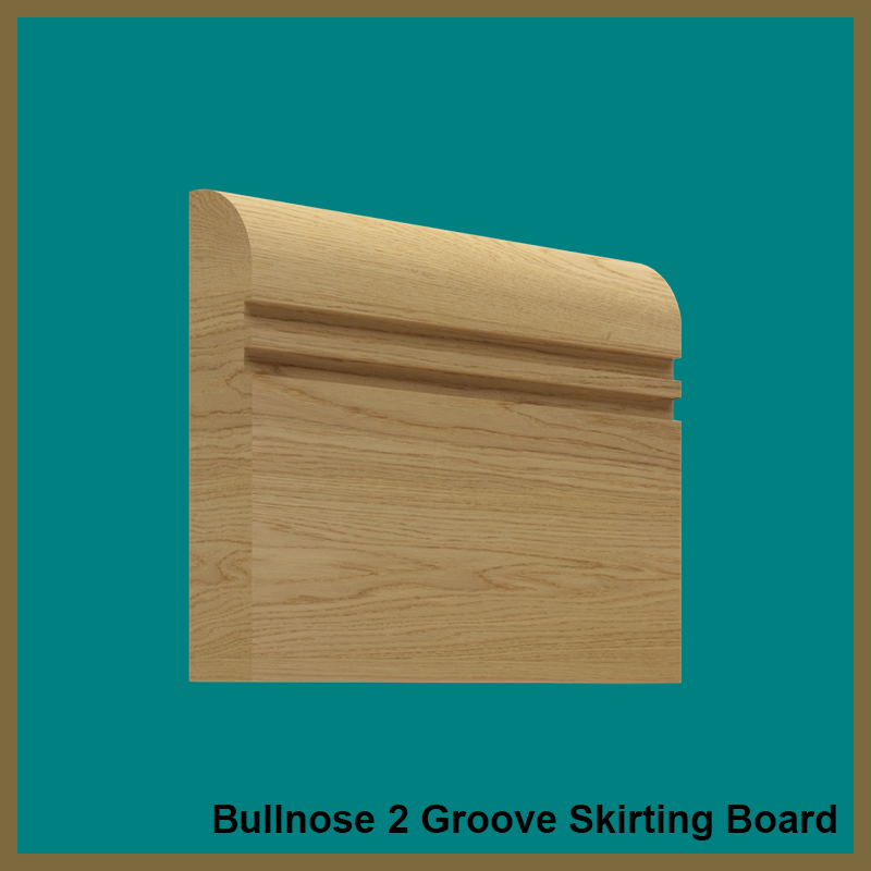 Bullnose 2 Groove Oak Skirting Board