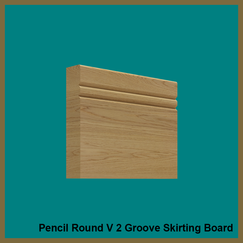 Pencil Round V 2 Groove Oak Skirting Board