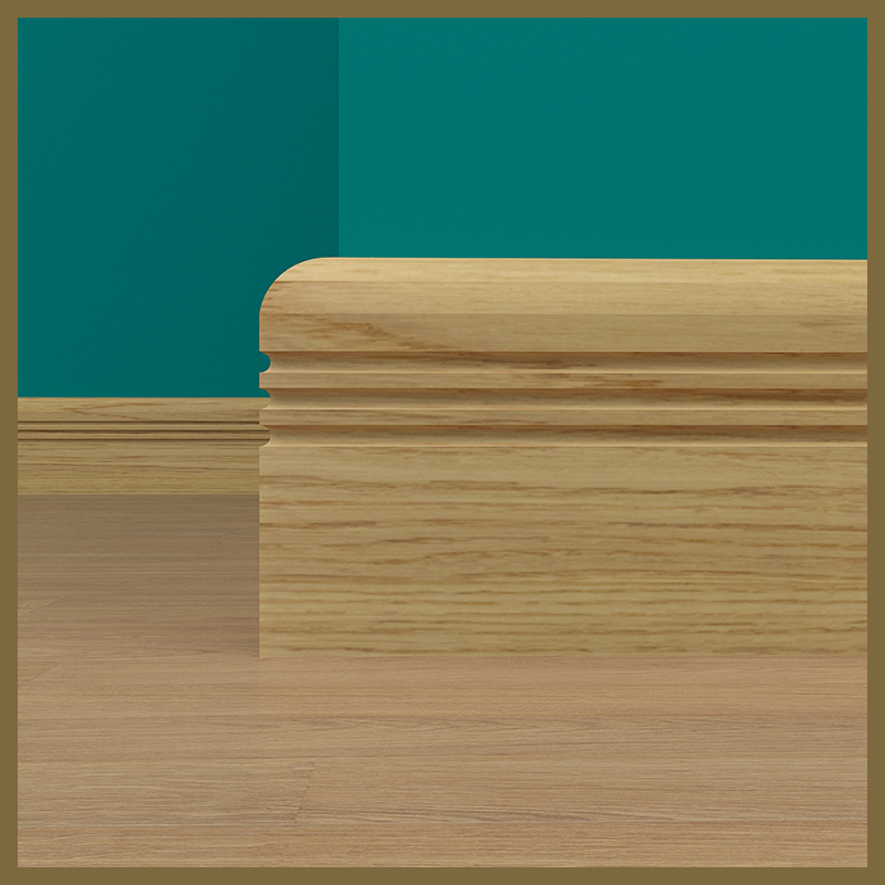 Bullnose C 3 Groove Oak Skirting Board