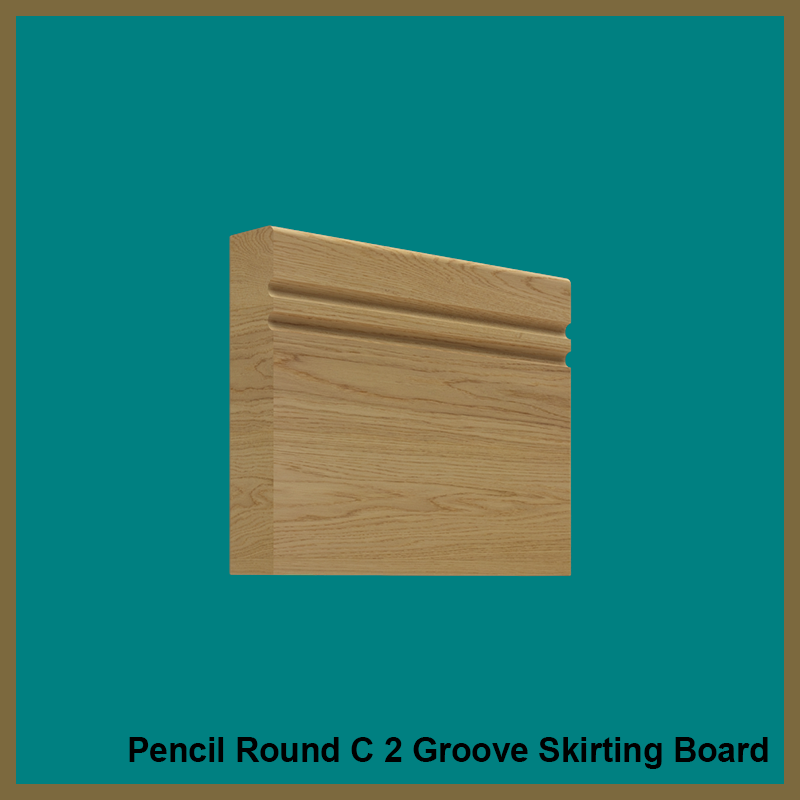 Pencil Round C2 Groove Oak Skirting Board