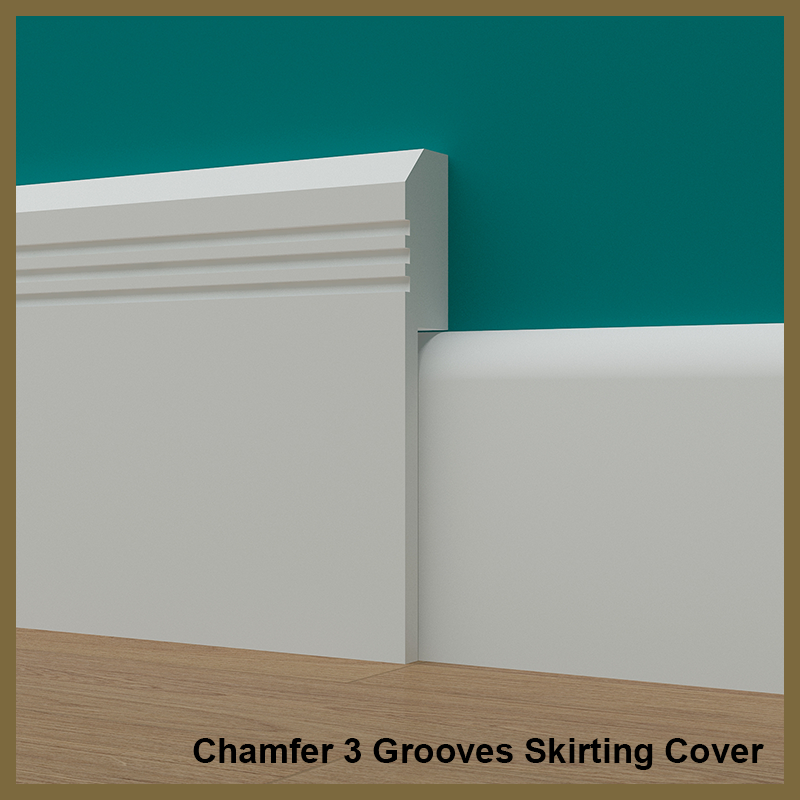Chamfer 3 Groove Skirting Board Cover